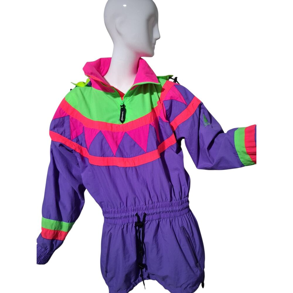 Vintage Cima Ski Wear‎ Women's size 10 Dopamine 80's Colour Block Ski Jacket - Picture 5 of 10